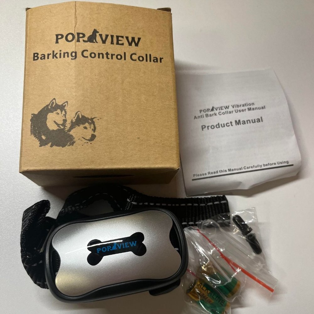 POPVIEW Barking Control Collar Stop Barking with Sound/Vibration NO Shock Humane
